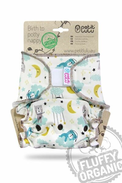 Petit Lulu - Kalhotkové pleny na suchý zip, Fluffy Organic - Ospalí medvídci porovnání ceny