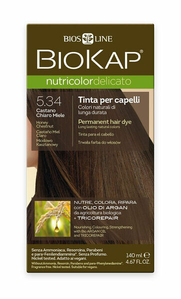 BIOKAP Nutricolor Delicato 5.34 Medová kaštanová barva na vlasy 140 ml porovnat ceny