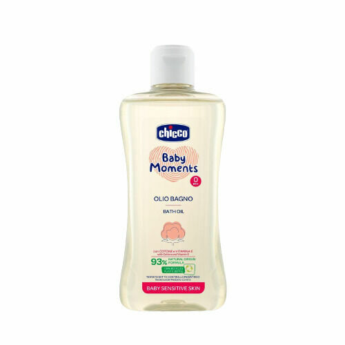 CHICCO Olej do koupele s bavlnou a vitamínem E Baby Moments Sensitive 93 % přírodních složek 200ml porovnat ceny