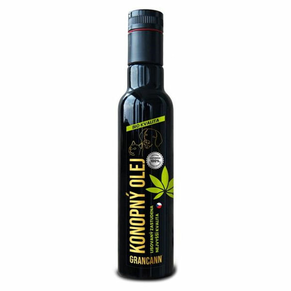 GRANCANN Bio konopný olej pro psy a kočky 250 ml, Druh zvířete: Kočky, Psi, Druh zboží: Jedlé oleje a tuky, Určeno pro: Pro mazlíčky, Neobsahuje: Palm porovnat ceny
