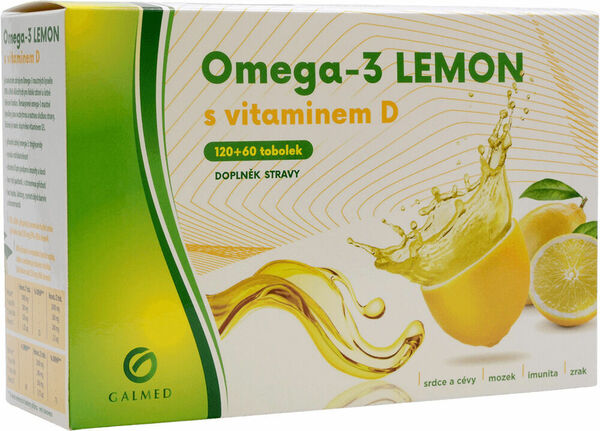 Omega-3 LEMON rybí olej s vit.D tob.180 Galmed porovnat ceny