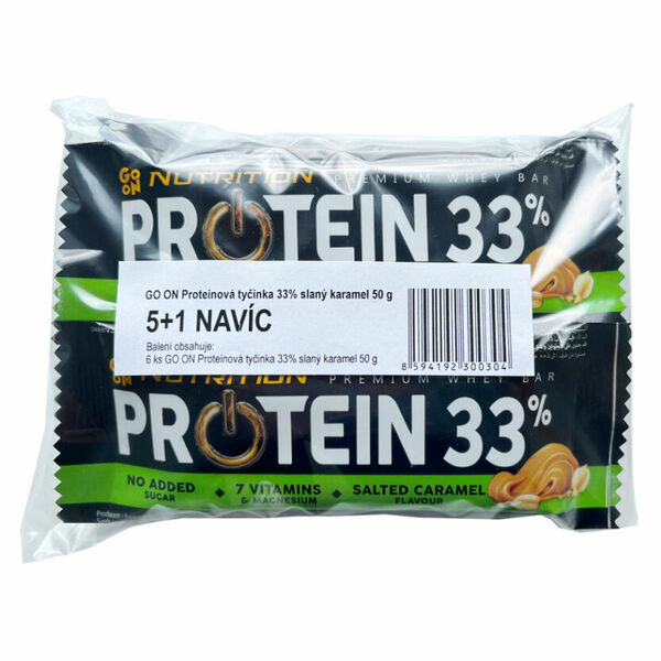 GO ON! Proteinové tyčinky 33% slaný karamel 5 + 1 kus ZDARMA porovnat ceny