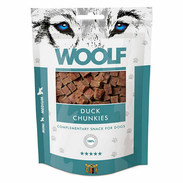 WOOLF Duck chunkies pochoutka pro psy 100 g porovnat ceny