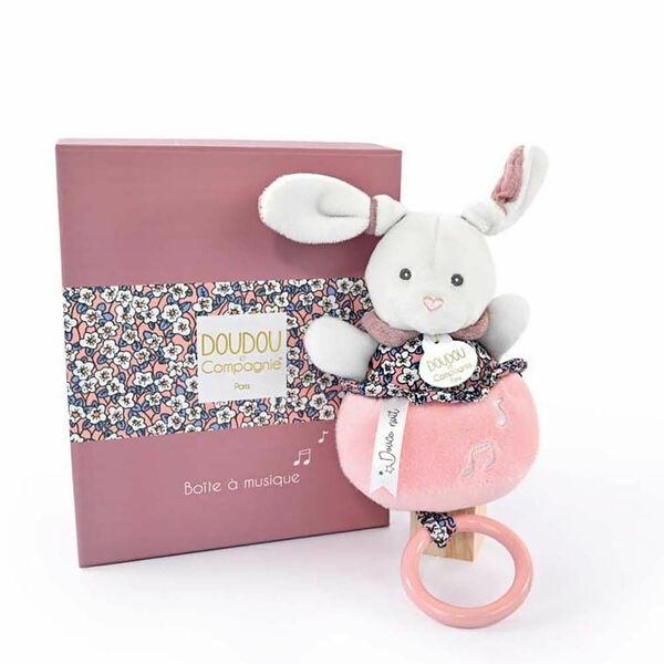 DOUDOU Plyšový králíček hrající melodii růžový 20 cm porovnat ceny