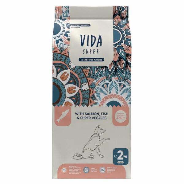 KRAFTIA Vida Super Dog Adult M/L Salmon&Fish Granule pro psy 1 ks, Hmotnost balení: 2 kg porovnat ceny