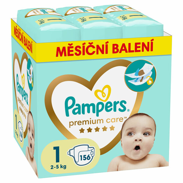Pampers Premium care plenky, vel. 1, 2kg-5kg, 156 ks porovnat ceny