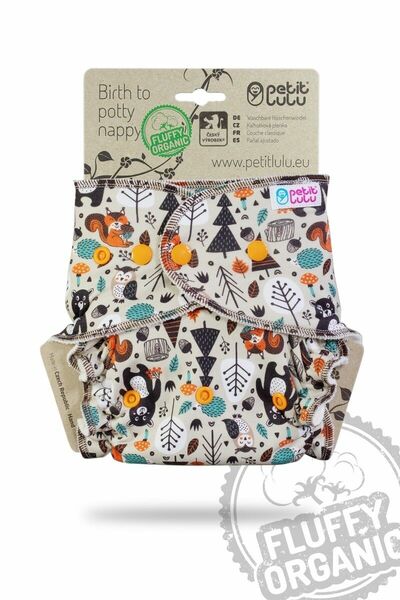 Petit Lulu Maxi/noční pleny PLUS Fluffy Organic patentky - Kamarádi z lesa porovnat ceny