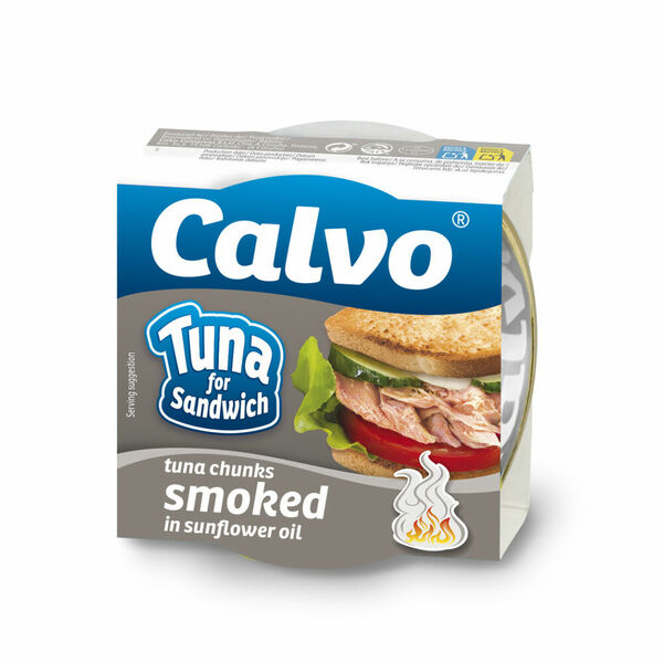 CALVO Sandwich uzený tuňák ve slunečnicovém oleji 142 g porovnat ceny
