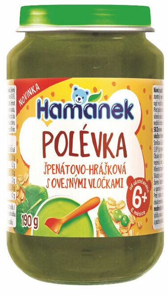 Hamánek Špenátovo hrášková polévka s ovesnými vločkami 190g porovnat ceny