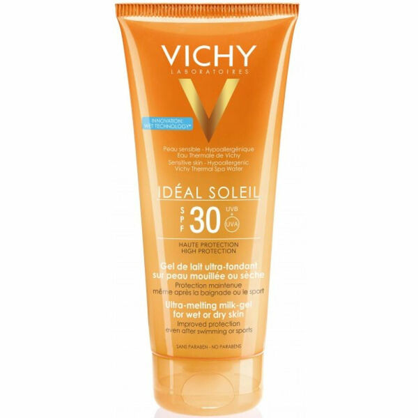 VICHY Idéal Soleil Ultratající mléčný gel na opalování pro vlhkou nebo suchou pokožku SPF30 200 ml porovnat ceny