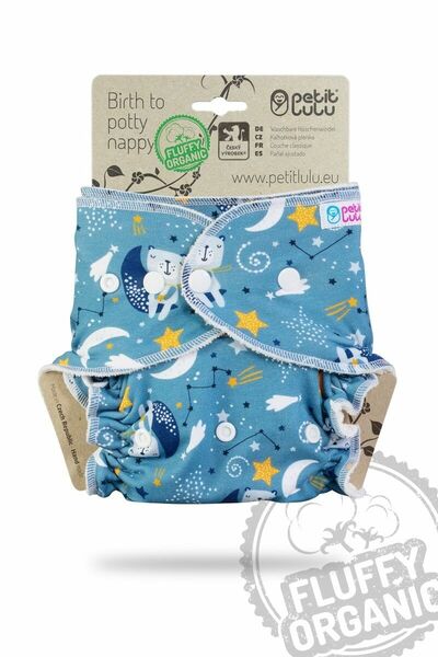 Petit Lulu Maxi/noční pleny PLUS Fluffy Organic patentky - Medvídci na měsíci porovnat ceny