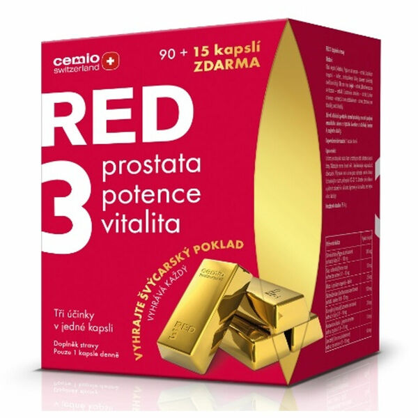 CEMIO RED3 Prostata, vitalita, potence 90+15 kapslí EDICE 2020 porovnat ceny