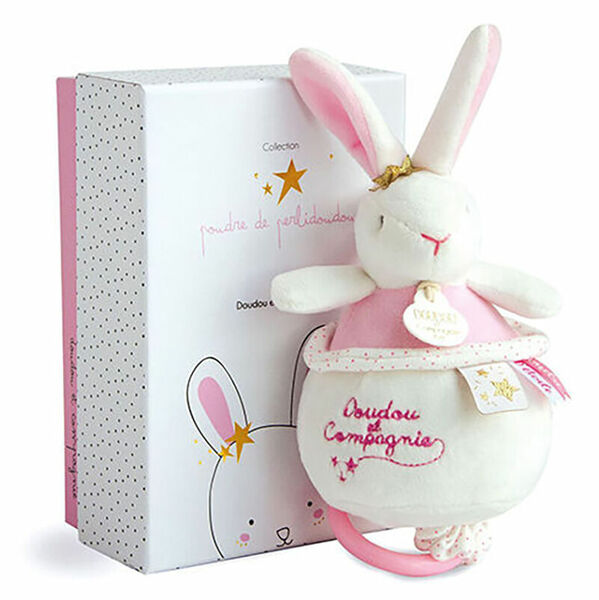 DOUDOU Plyšový růžový králíček hrající melodii 14 cm porovnat ceny