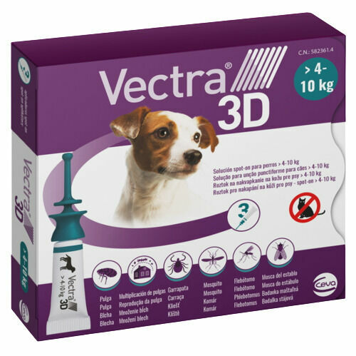 VECTRA 3D spot-on pro psy S (4 -10 kg), 3 pipety porovnat ceny