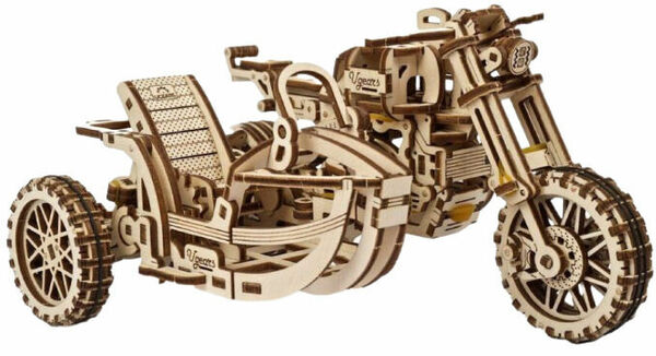 Ugears  3D dřevěné mechanické puzzle UGR-10 Motorka (scrambler) s vozíkem porovnat ceny