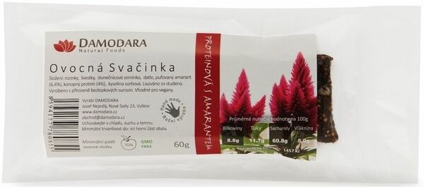 Damodara Ovocná svačinka proteinová s amarantem 60g porovnat ceny