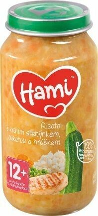 Hami příkrm Rizoto s krůtím stehýnkem, cuketou a hráškem od uk. 12. měsíce 250g porovnat ceny