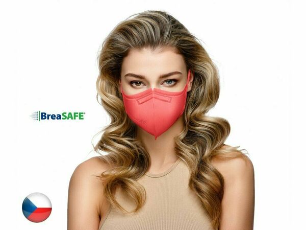 BreaSAFE®  BreaSAFE Český NanoRespirátor FFP2 Znovupoužitelný červený M 10ks porovnat ceny