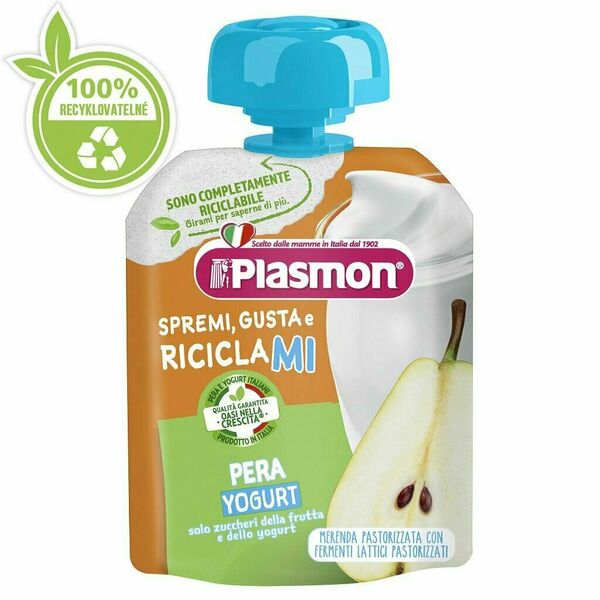 Plasmon Kapsička bezlepková ovocno-jogurtová hruška 85g 6m+ porovnat ceny