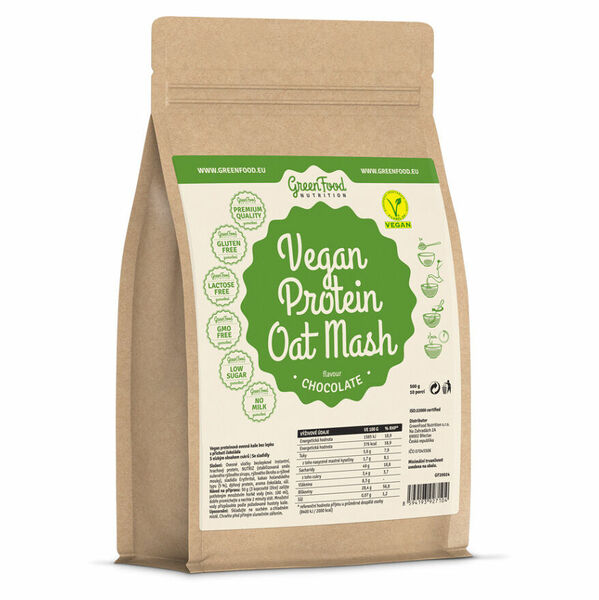 GREENFOOD NUTRITION Vegan proteinové ovesná kaše kakao 500 g porovnat ceny