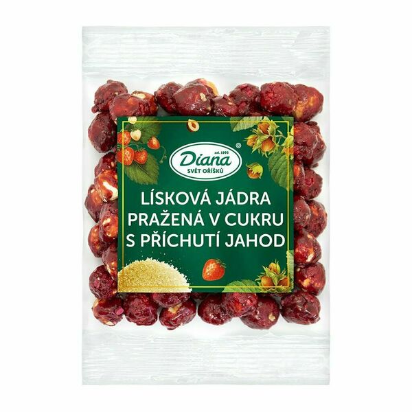 Diana Company Lísková jádra pražená v cukru s příchutí jahod 100g porovnat ceny