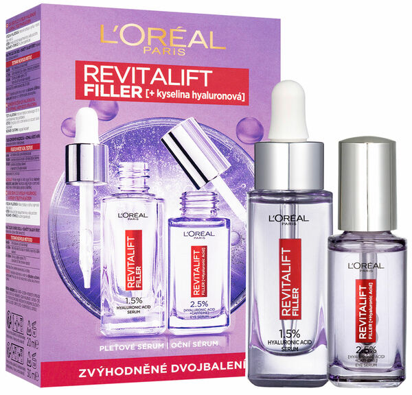 L'Oréal Paris Revitalift Filler sada pleťových sér s kyselinou hyaluronovou porovnat ceny