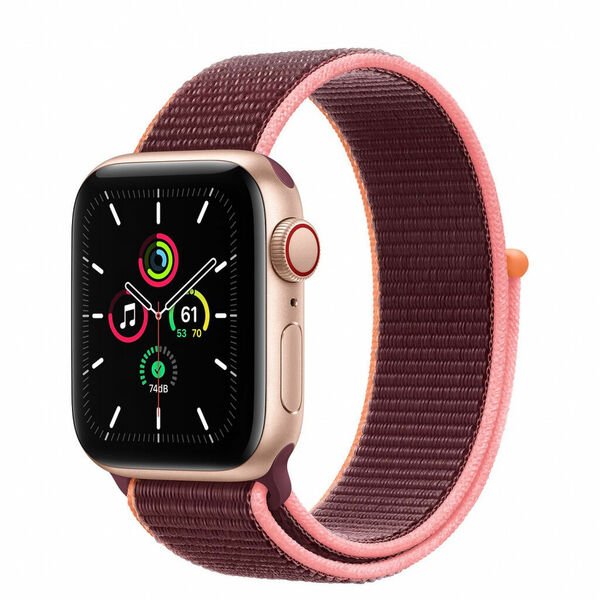 Apple Watch SE GPS + Cellular, 40mm Gold Aluminium Case, Plum Sport Loop 1ks porovnat ceny