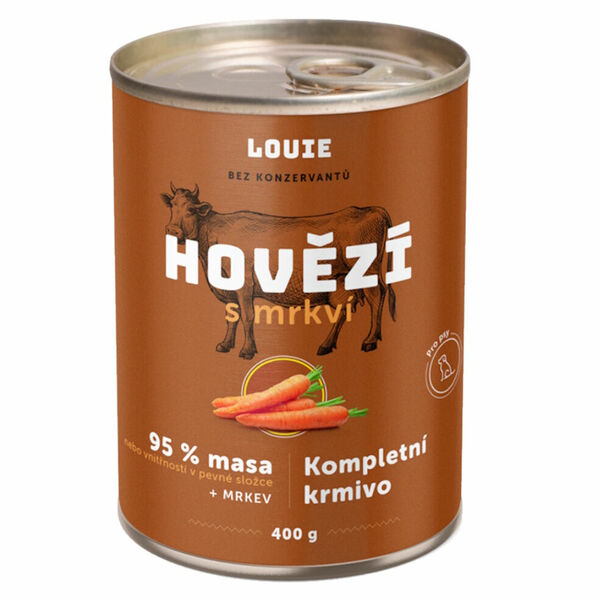 LOUIE Konzerva pro psy hovězí s mrkví 400 g porovnat ceny