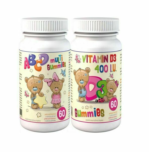 Clinical ABCD Multi Gummies + D3 Gummies 2x60 pektinových bonbónů porovnat ceny