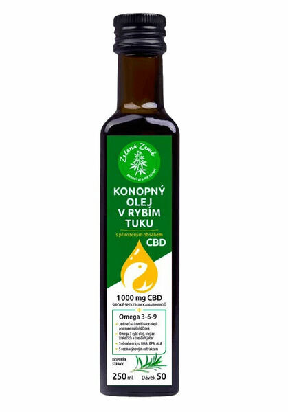 Zelená Země  Konopný olej v rybím tuku s CBD 250ml porovnat ceny
