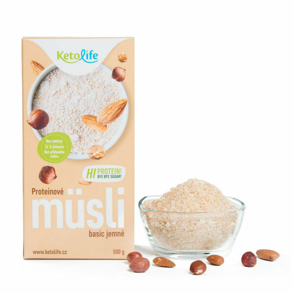 KETOLIFE Proteinové müsli basic jemné 500 g porovnat ceny