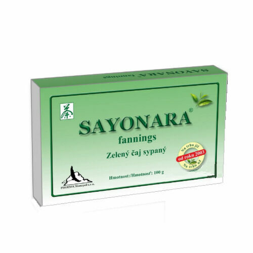 Sayonara fannings zelený čaj sypaný 100g porovnat ceny
