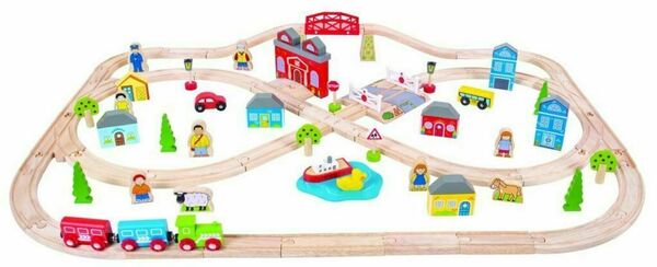 Bigjigs Rail Dřevěná vláčkodráha město a vesnice 101 dílů porovnat ceny