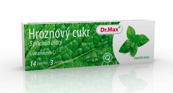 Dr.Max Hroznový cukr s vitaminem C máta 14 pastilek porovnat ceny