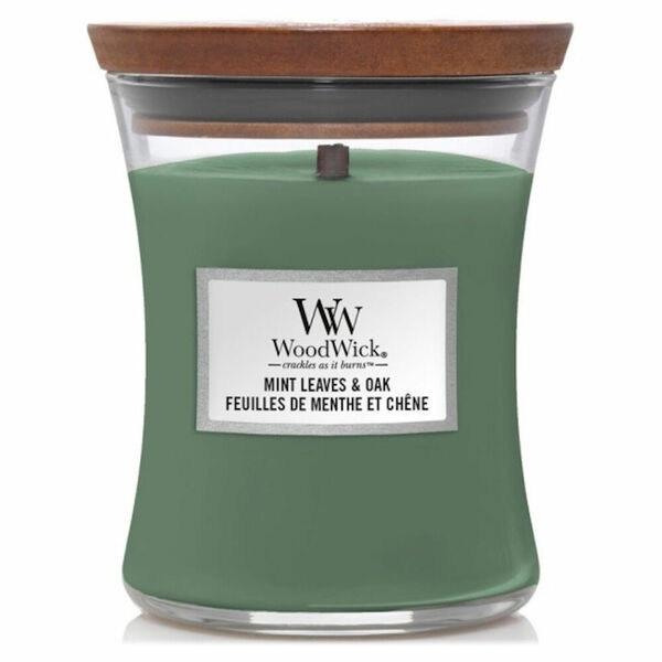 WOODWICK Vonná svíčka váza střední  Mint Leaves & Oak 275 g porovnat ceny