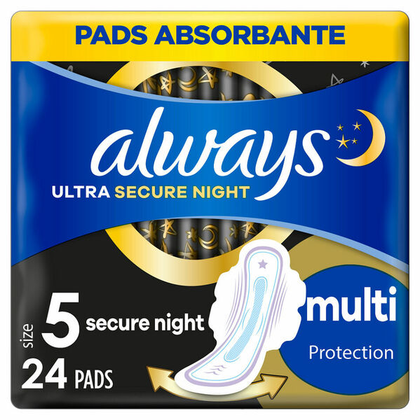 ALWAYS Ultra Secure Night Hygienické vložky s křidélky 24 ks porovnat ceny