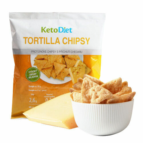 KetoDiet Low Carb tortilla chipsy - příchuť chedar 25 g porovnat ceny