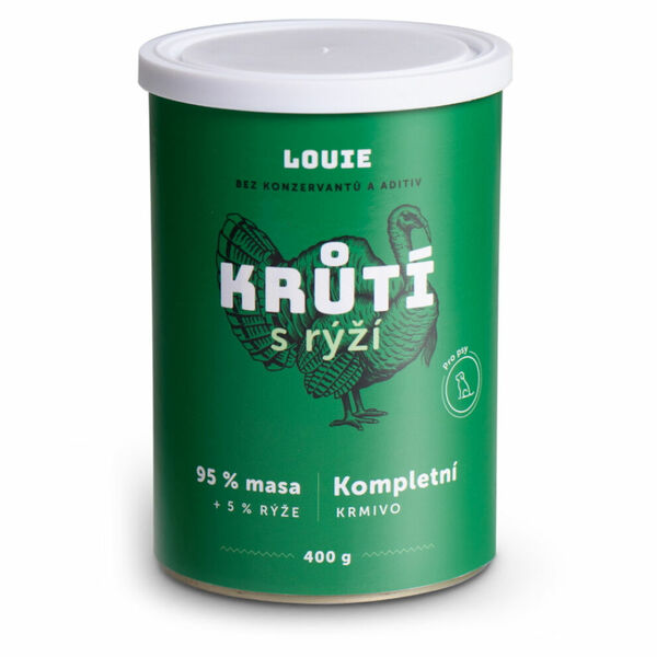 LOUIE Krůtí s rýží konzerva pro psy 400 g porovnat ceny