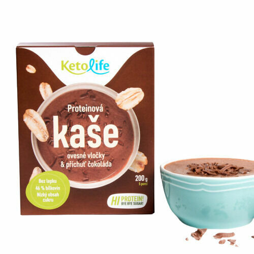 KetoDiet Proteinová kaše - Ovesné vločky a příchuť čokoláda, 5 porcí porovnat ceny
