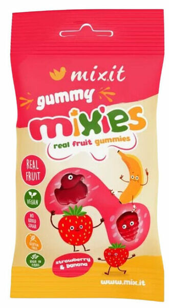 MIXIT Gummy Mixies Jahoda & banán - přírodní želé bonbóny 35 g porovnat ceny