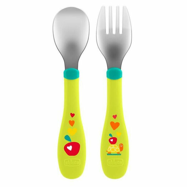 CHICCO Lžička/vidlička nerez zelená 18m+ porovnat ceny