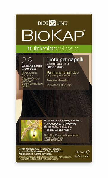 BIOKAP Nutricolor Delicato 2.9 Kaštanovo čokoládová tmavá barva na vlasy 140 ml porovnat ceny