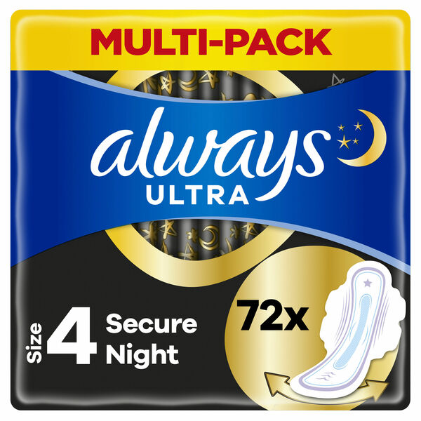 Always Ultra Hygienické Vložky Secure Night S Křidélky 72 ks porovnat ceny