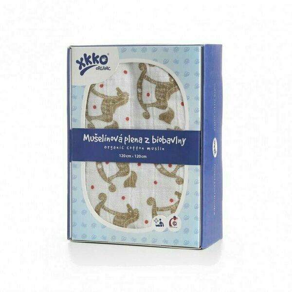 XKKO Organic biobavlněného plenka 120x120, Rocking Horses Gold porovnat ceny