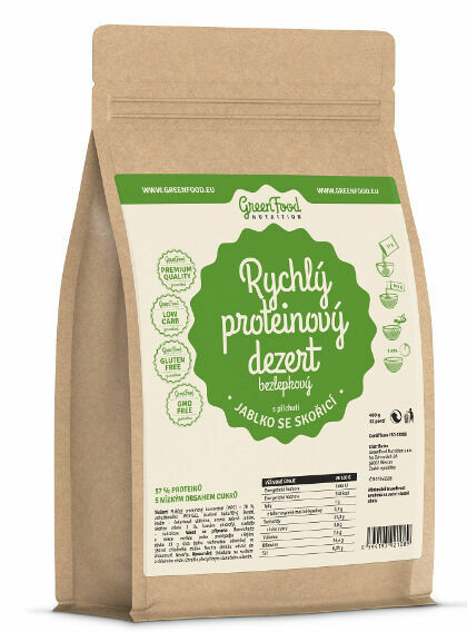 GreenFood Nutrition Rychlý proteinový dezert jablko se skořicí 400g porovnat ceny