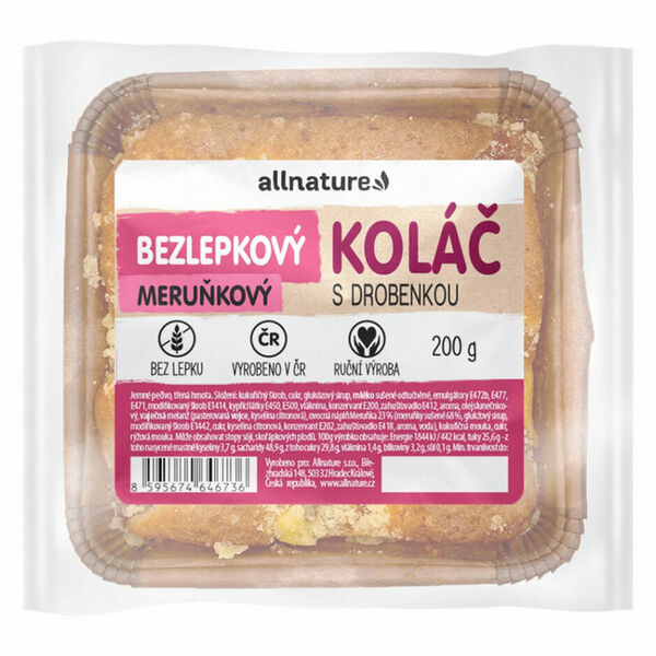 ALLNATURE Bezlepkový meruňkový koláč s drobenkou čerstvý 200 g porovnat ceny