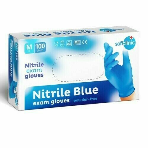 SOFTCLINIC Nitril ruk.vyšetř.nepudr.modré M 100ks porovnat ceny