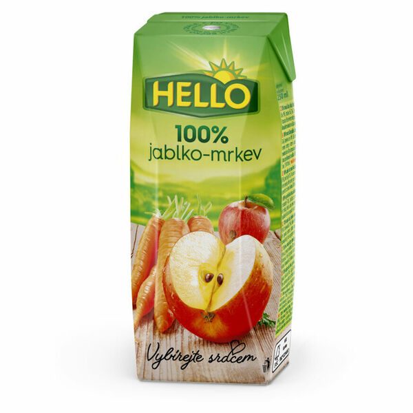 HELLO 100% jablečná šťáva mrkev 250 ml x 18 kusů porovnat ceny