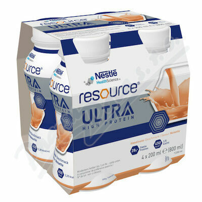 RESOURCE ULTRA HIGH PROTEIN PŘÍCHUŤ LÍSKOVÝ OŘÍŠEK perorální roztok 4X200ML porovnat ceny
