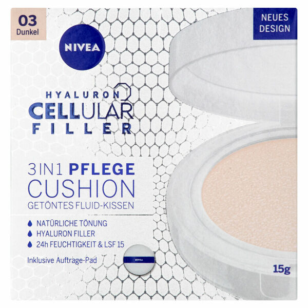 NIVEA Hyaluron Cellular Filler Cushion Pečující tónovací krém v houbičce odstín 03 (dark) 15 ml porovnat ceny